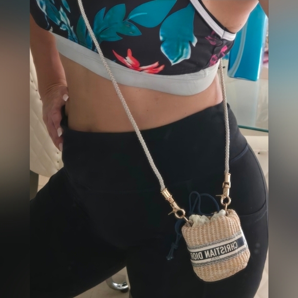 🔥LAST Day💙 Christian DIOR Authentic Straw Pouch Rattan MINI Rare - Picture 12 of 16